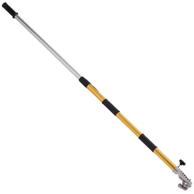 KFFKFF Drywall Tool Handle, Adjustable 40''-64'', Crafted from Anodized Aluminum, Features 5-Section Length Customization, Ergonomic Grip, and 360° Swivel for Drywall and Sheetrock Application