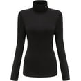 thumbnail image 2 of SSLR Turtleneck Thermal Shirts for Women Long Sleeve Tops Fleece Lined Shirt Mock Neck Base Layer 2 Pack, 2 of 8