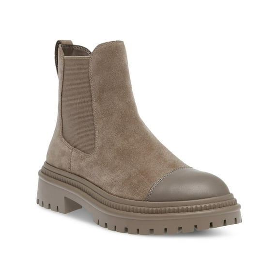 Steve Madden Womens Mayslie Lugged Sole Leather Ankle Boots