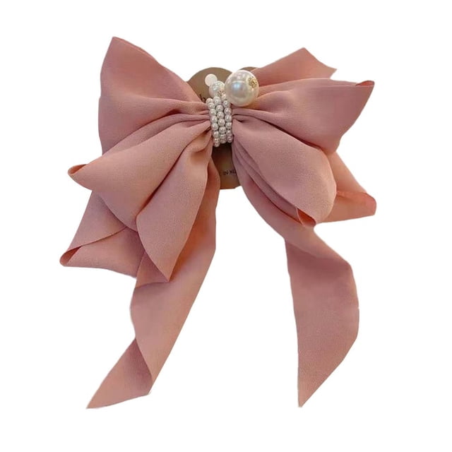 Daily Mix Store Pinces à Cheveux Satin Nœud Perle Ruban Accessoires Cheveux