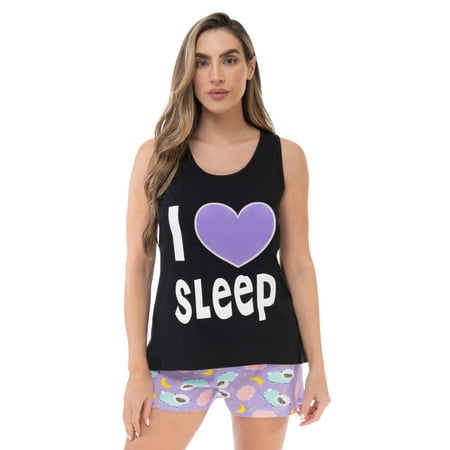 

Just Love 100% Cotton Women Sleepwear Pajama Sets 6896-413-XL (Black - Love Sleep Sheep X-Large)