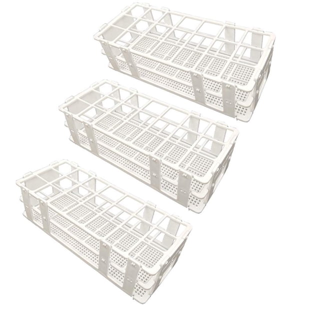 Pocomoco 3 paquetes de soportes para tubos de ensayo de plástico, 21 orificios, soporte para tubos de ensayo de laboratorio para tubos de ensayo de 30 mm, color blanco, desmontable (21 orificios)