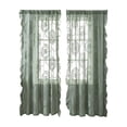 thumbnail image 2 of Gallickan Green Lace Sheer Curtain with Floral Embroidery, Rod Pocket Semi-Sheer Window Drape 63x55 Inches, for Home Decor, 1pc Curtains, 2 of 6