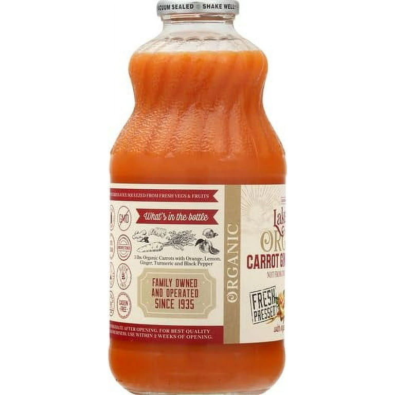 Lakewood Carrot Ginger Turmeric Juice, 32 Fl Oz, Glass Bottle