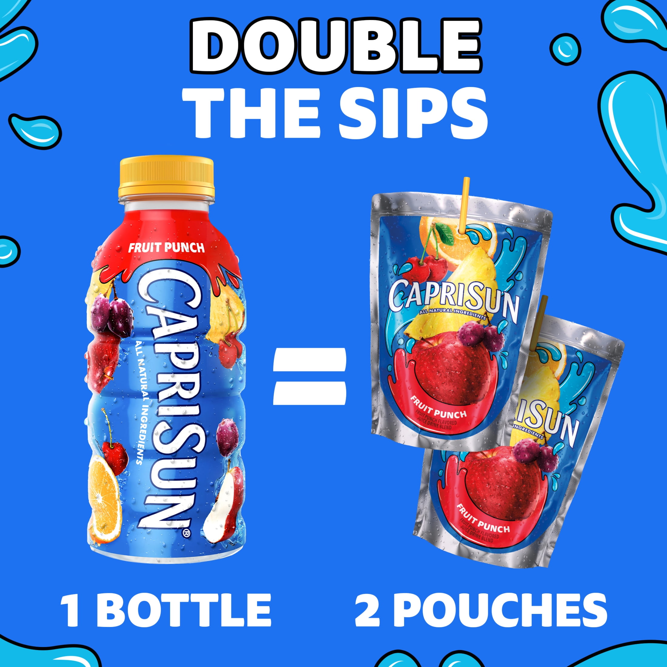 (7 pack) Capri Sun Fruit Punch Flavored Juice Drink Blend with other natural flavor, 12 oz Bottle