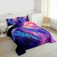 thumbnail image 3 of Homewish Dreamy Starry Sky Bedding Comforter Set,Ocean Animal Jellyfish Twin Comforter Sets,Gradient Pink Purple Bedding Set For Girl Skids,Breathable Home Decor Reversible,2-Piece, 3 of 8