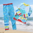 thumbnail image 2 of KKBOTIVE Boys Long Sleeve Sun Swim Shirt and Pants Set Youth Rash Guard for Swimming Surfing ( Blue Size: 4-5 Years ), 2 of 3