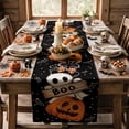 thumbnail image 5 of Smile Jack O Lantern Black Cat Boo Ghost Halloween Table Runner 13 x 72 Inch, 5 of 8