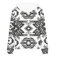 thumbnail image 4 of Jinhomg Womens Retro Sweatshirt Western Aztec Ethnic Style Hoodies Casual Geometric Printed Long Sleeve Hooded Sweatshirt with Kangaroo Pocket Seasonal Sale Gray L, 4 of 5