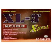 XL-3 Xpect Mucus Relief, Thins and Loosens Mucus, Expectorant, 20 Tablets, Box