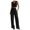 Black, variant on Women's Elegant Solid Color Casual Suit Vest and Trousers Set