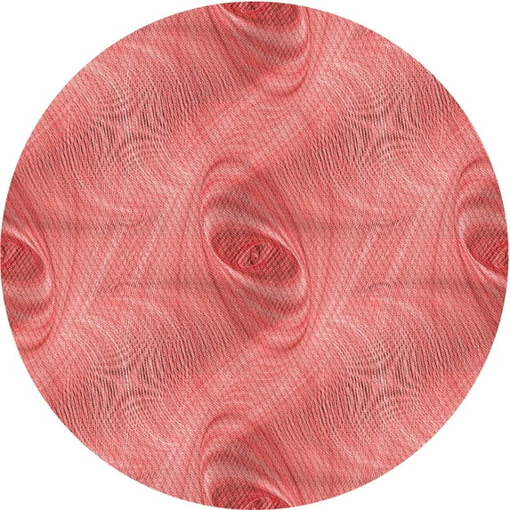 Ahgly Company Machine Washable Indoor Round Transitional Fire Engine Red Area Rugs, 8' Round