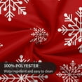 thumbnail image 4 of Nappe de Noël Rouge Ronde 60 Pouces Lavable Réutilisable Flocon de Neige pour Décoration de Table de Fête, 4 of 6