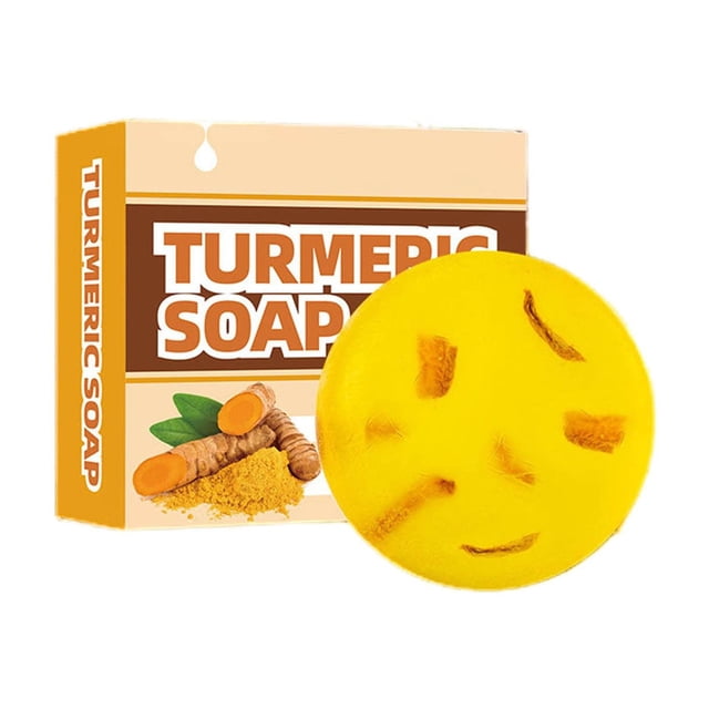 Almohadillas de cúrcuma Curcumae Longae Aceite de argán Jabón en barra para la piel para rostro y cuerpo - Hecho a mano, aclara la piel, ilumina la piel, unisex 100 g