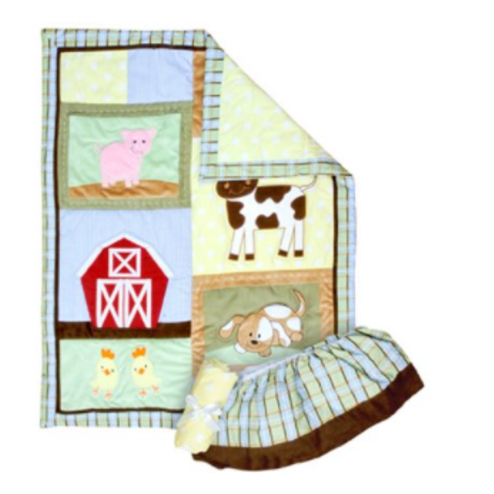 Trend Lab Baby Barnyard 3 Piece Crib Set