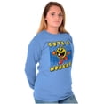 thumbnail image 4 of Retro Cute Hungry Funny PACMAN Game Women's Long Sleeve T Shirt Brisco Brands L, 4 of 6