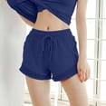 thumbnail image 2 of Lmueinov Women's Quick Dry Athletic Shorts Breathable Mesh Elastic Waist Drawstring Side Pockets Lightweight Casual Shorts for Yoga Gym Running Workout Sports, XS-2XL, 2 of 4
