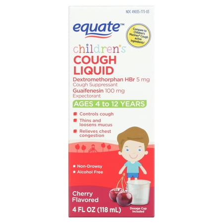 Equate Children's Cough Liquid, Cherry Flavor, 4 fl oz