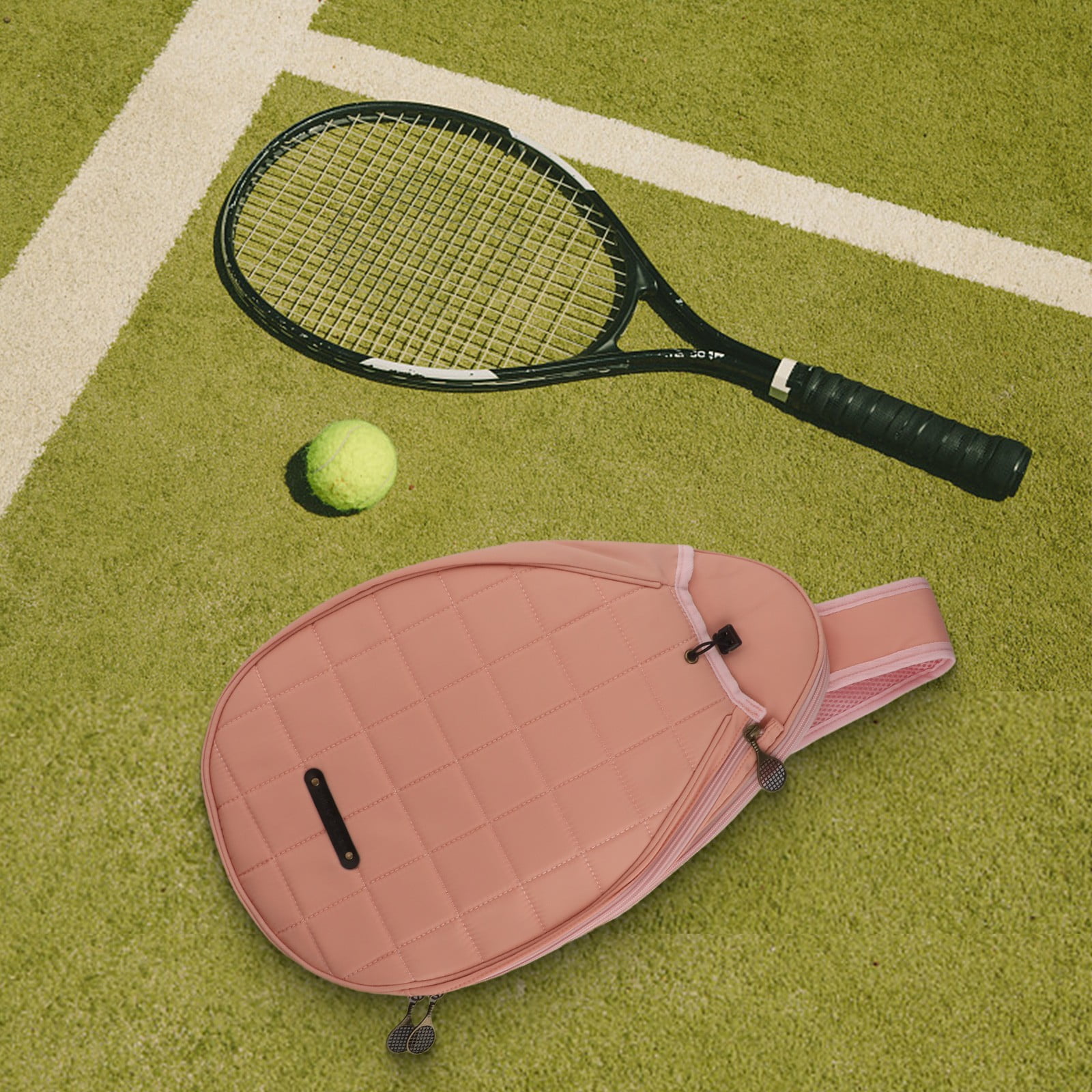 YAAQII for Tennis Racket Crossbody Bag Shoulder Bags for Tennis Badminton Pickleball Racket Storage Polyester Fabric Adjustable Strap Protective Compartment 18.1x10.6x2.4 Inch