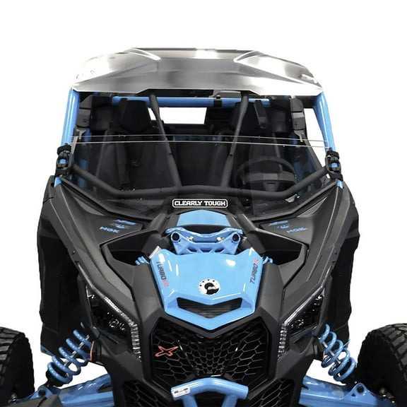Clearly Tough Can-Am Maverick X3 XRC Half Windshield - SCRATCH RESISTANT- Windshield. On or off in seconds. Premium polycarbonate w/Hard Coat. Made in America!