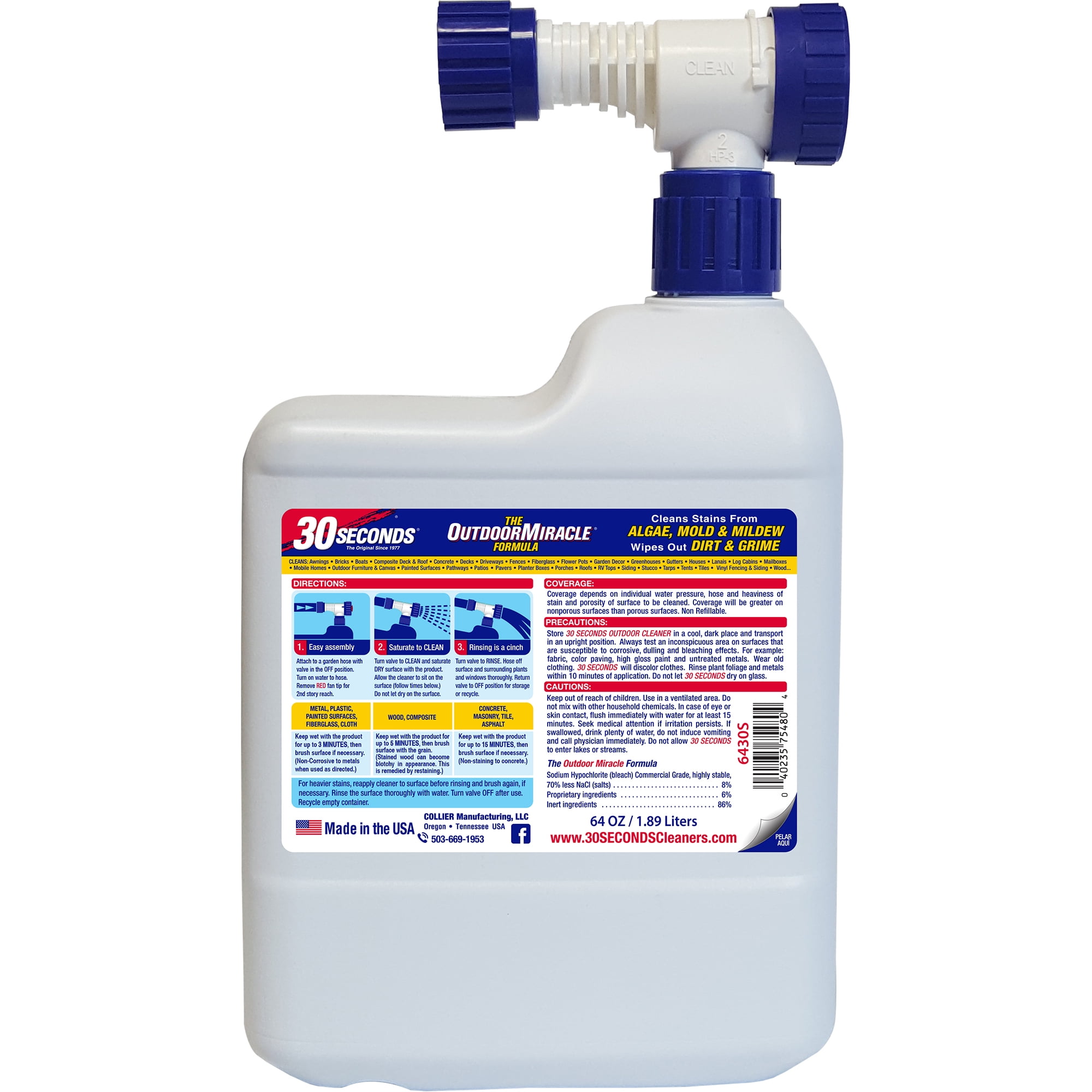 Algae Mold And Mildew 64 Oz, Using 30 Second Outdoor Cleaner