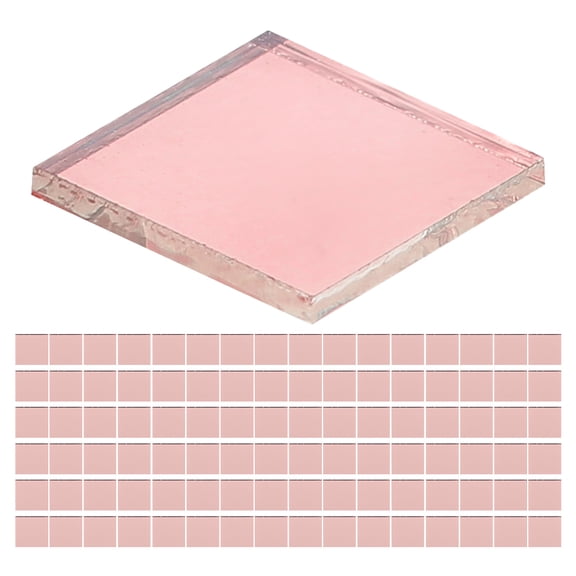 LOLIPPYY 100 Pieces Rose Self-Adhesive Square Mirror Tiles Glossy for Home and Office Wall Decor