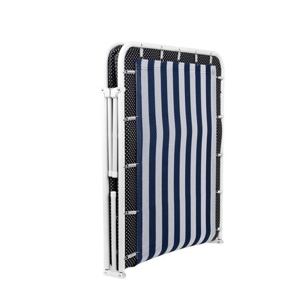 iBed Home Outdoor Portable Guest Cot Bed in a Box White Frame Black