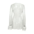 thumbnail image 4 of Ketyyh-chn99 Robes Formelles pour Femmes Robe d'Été Femmes Élégante à Manches Évasées Soirée Fête Robe Formelle Grande Taille Blanc,P, 4 of 5