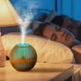 thumbnail image 3 of Pompotops Humidifiers for Bedroom Circular Retro Style Hollowed Out Wood Grain Aromatherapy Machine Humidifier Essential Oil Purification And Disinfection, C, 3 of 5