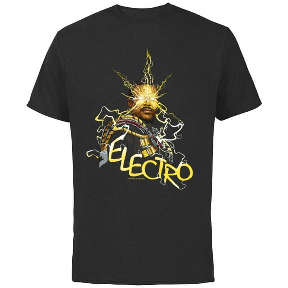 Marvel Spider-Man: No Way Home Electro - Short Sleeve Cotton T-Shirt for Adults - Customized-Black