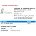 thumbnail image 2 of Piston Ring Set - Compatible with 2010 - 2011 Chevy Camaro 3.6L V6, 2 of 2