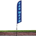 thumbnail image 3 of Cobb Promo Car Wash Blue Feather Flag with Complete 15ft Pole kit and Ground Spike, 3 of 5