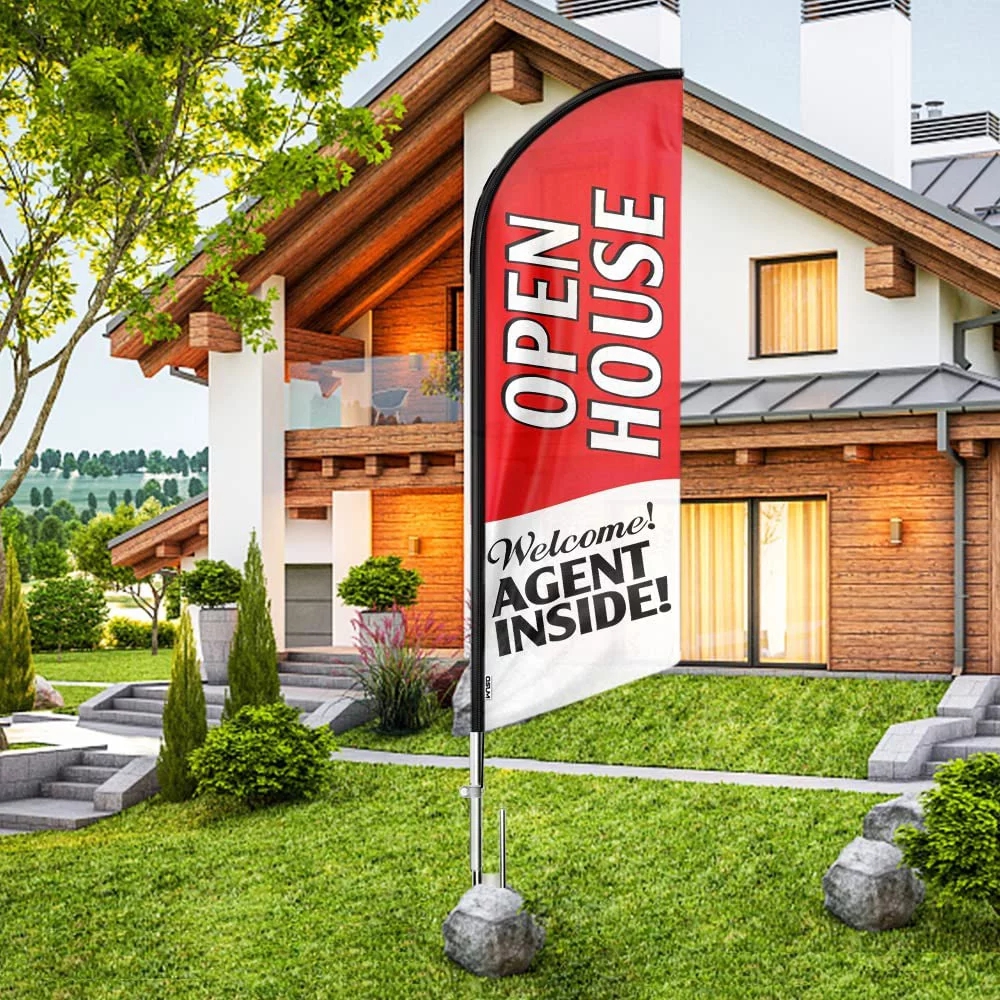 Qsum Open House 11' Polyester Fabric Advertising Outdoor Flag