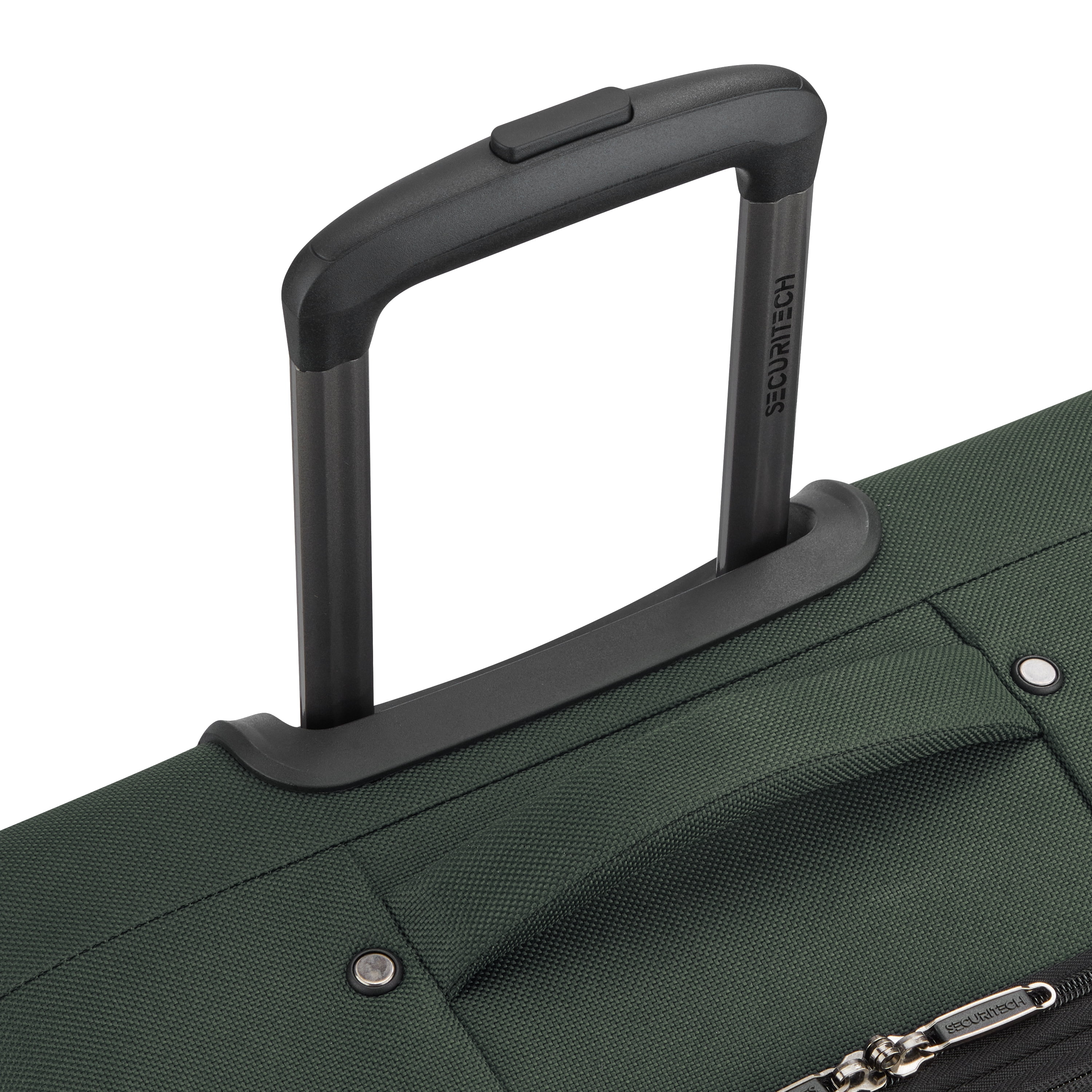 Securitech by Delsey, Rugged 2 PC Softside Luggage Set includes Carry-on & Medium Checked Sizes, Green