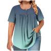 thumbnail image 6 of Posijego Women's Plus Size Tops Short Sleeve Oversized T-Shirts Summer Casual Pleated Loose Tunic Shirts Business Work, 6 of 6