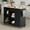 1 Drawer 2 Doors Black, variant on Walsunny Kitchen Islands Carts with Drop Leaf Table 1 Drawer 5 Wheels 2 Magnetic Doors Rolling Storage Cabinet Blue