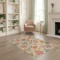 thumbnail image 2 of ODIKA 4'x6' Orange Soft Pastel Harmony Floral Elegance Washable Area Rug Charming Botanical Patterns with Subtle Textures Stain Resistant, Low Pile, Easy Care for Dorm Room, Small Living, 2 of 7