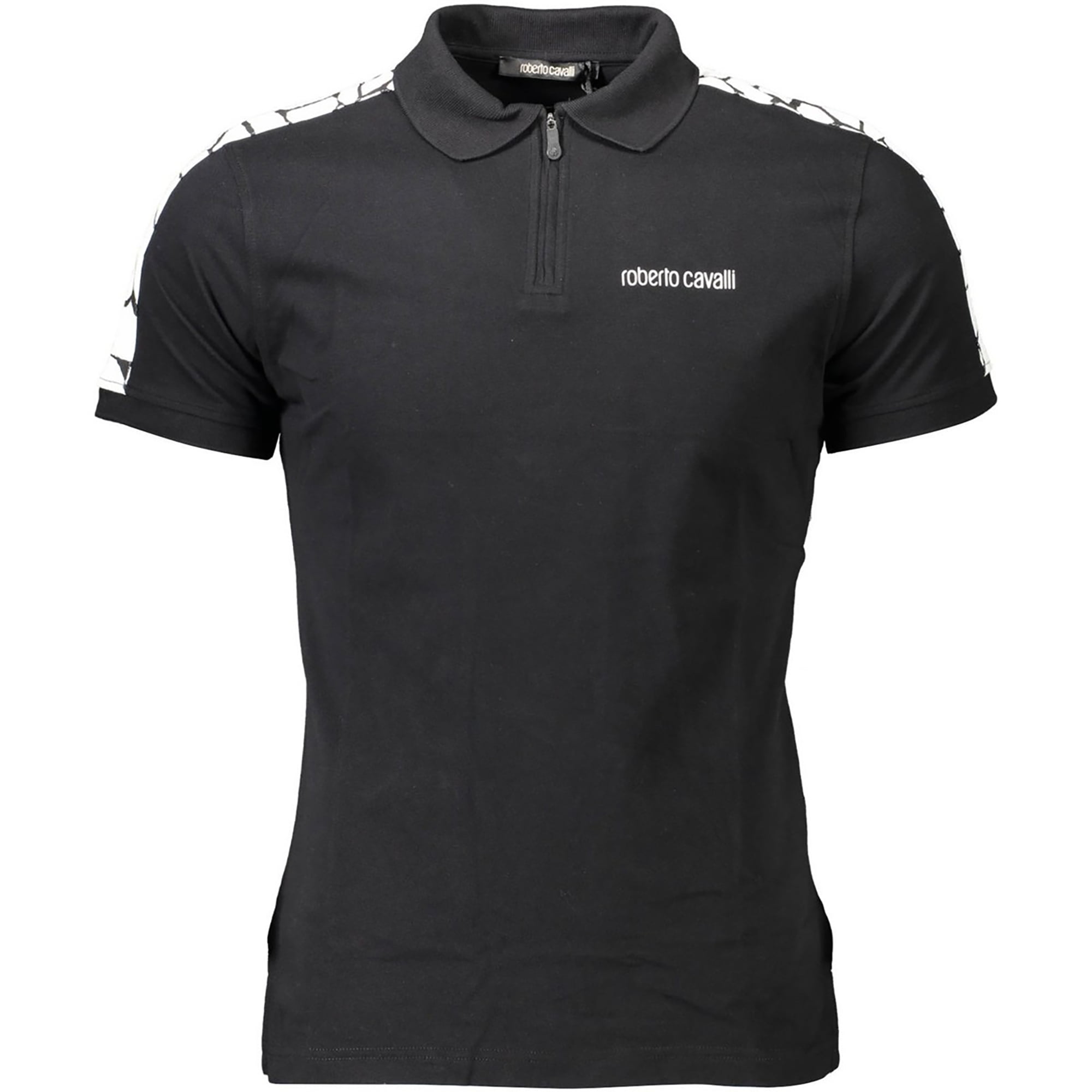 Pickering Dictado pastel Roberto Cavalli Men's Black Half Zip Polo T-Shirt (L) - Walmart.com