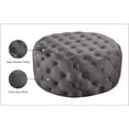 thumbnail image 2 of Meridian Furniture Addison Button Tufted Gray Velvet Ottoman and Bench, 2 of 4