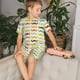 thumbnail image 4 of Balery Colorful Mustache Conjunto de Pijama Infantil de Manga Corta con Estampado – Ropa de Dormir de Algodón Suave-3X-Large, 4 of 6
