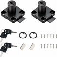 thumbnail image 1 of Cerraduras negras para cajones de escritorio con 4 llaves universales, tornillos de base cuadrada, cerradura de seguridad fija para muebles, puertas de muebles, buzones, vitrinas, 1 of 5