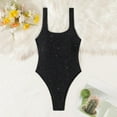 thumbnail image 7 of HOMBOM One Piece Swimsuit for Women Sparkly Tummy Control Black Vacation Adults Bathing Suit, 7 of 7