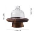 thumbnail image 3 of weibbin Glass Wood Cake Plate Stand Mini High Foot Dessert Display with Dust Cover for Table 5.1x5.3in, 3 of 6