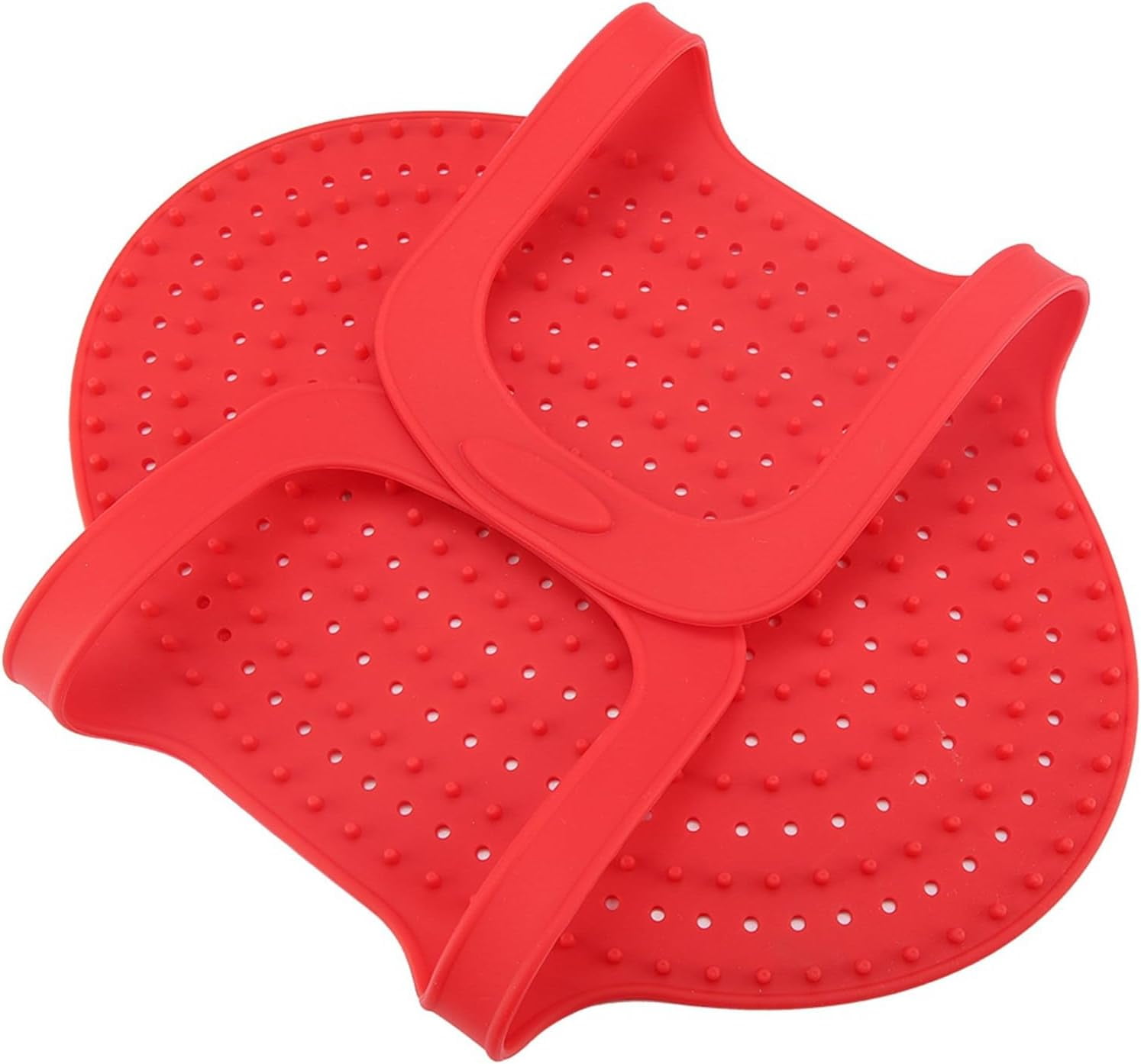 ABPETE Heat Resistant Turkey Lifter, Poultry Lifter Turkey Roasting Sling, Oven Baking Mat Silicone Mat Non-Stick Cooker Sling, Multipurpose Cooking Accessory(Red)