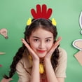 thumbnail image 2 of Divertida diadema de pollo para cosplay, tocado para fiesta de Pascua, accesorios de disfraz de animal, tocado único para festivales para niñas y mujeres., 2 of 5