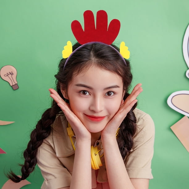 1 par de accesorios para disfraz de gallo o pollo, diadema de pollo, diadema de gallo, diademas divertidas, accesorios para disfraces de animales de festival, accesorios para fotos de adultos 1 par de accesorios para disfraz de gallo o pollo, diadema de pollo, diadema de gallo, diademas divertidas, accesorios para disfraces de animales de festival, accesorios para fotos de adultos