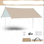 Shade Camping Tent, Waterproof Tent, Foldable, Portable, Hiking Shelter (Silver Khaki 3*3m*1PCS)