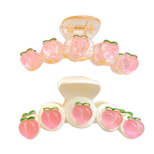 Pince à Cheveux Pêche : 2 Pcs Pince à Cheveux Décorative Mignonne à Forte Tenue
