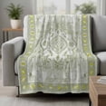 thumbnail image 2 of Sage Green Blanket Soft Cozy Warm Throw Blanket for Couch, Plush Fuzzy Flannel Fleece Blankets for Sofa, Boho Retro Decorative Abstract Floral Ethnic Bed Blankets Lightweight Gifts for Women, 50"x60", 2 of 9