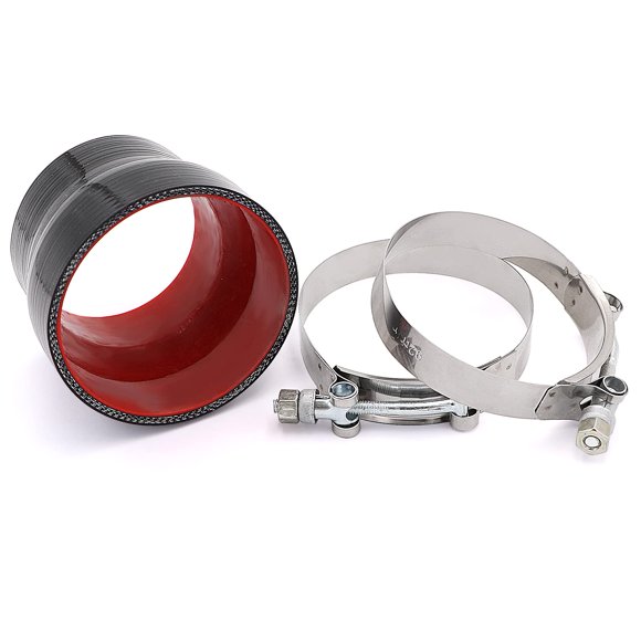 TuoLauthon 3 à 35 Pouces Noir Coupleur Réducteur de Silicone avec 2 Pinces T-Bolt 4 Couches de Renfort en Polyester Approprié Haut Niveau Turbo Tuyau